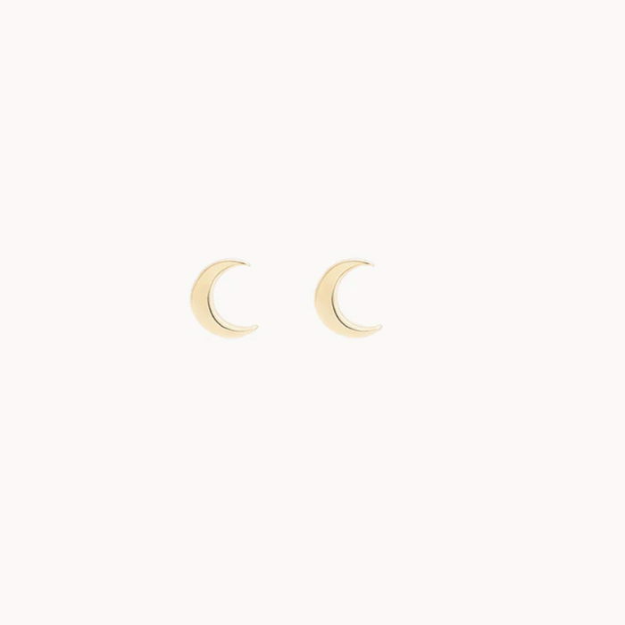 Everyday Little Crescent Moon Earring | 14k gold