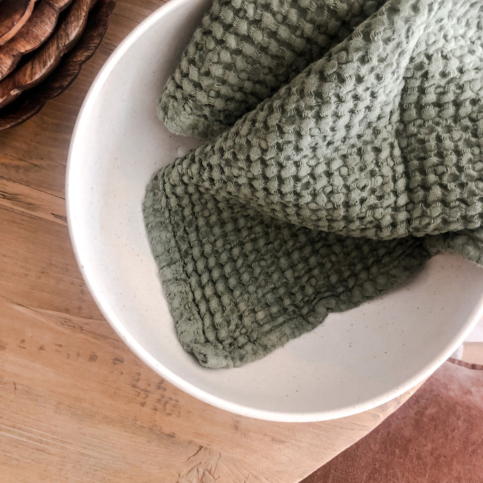Waffle Hand Towel | Forest Green