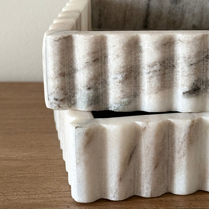 Scalloped Marble Tray