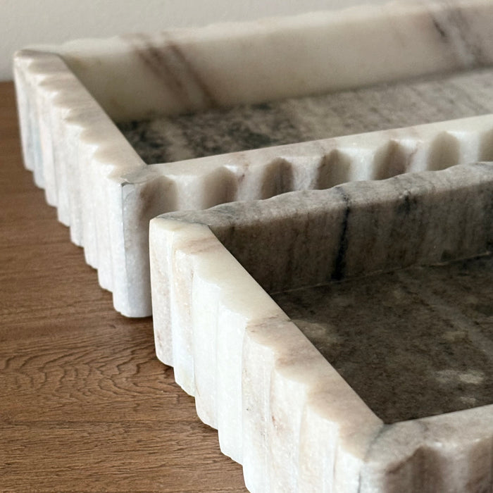 Scalloped Marble Tray