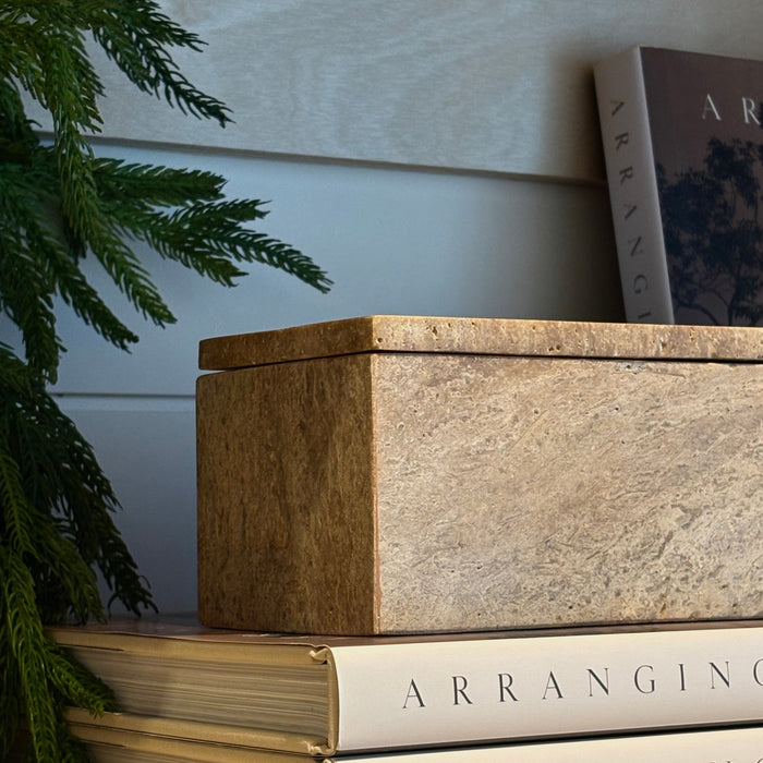 Travertine Lidded Box