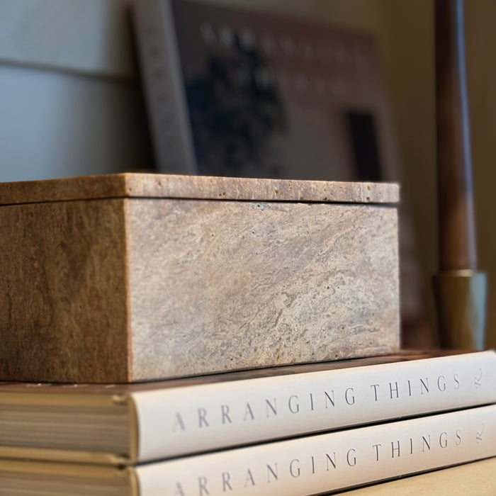 Travertine Lidded Box