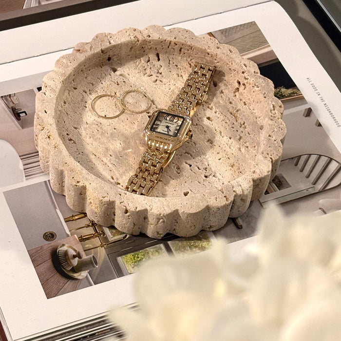 Travertine Scalloped Tray