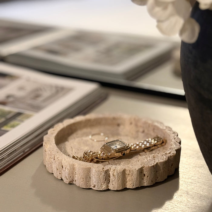 Travertine Scalloped Tray