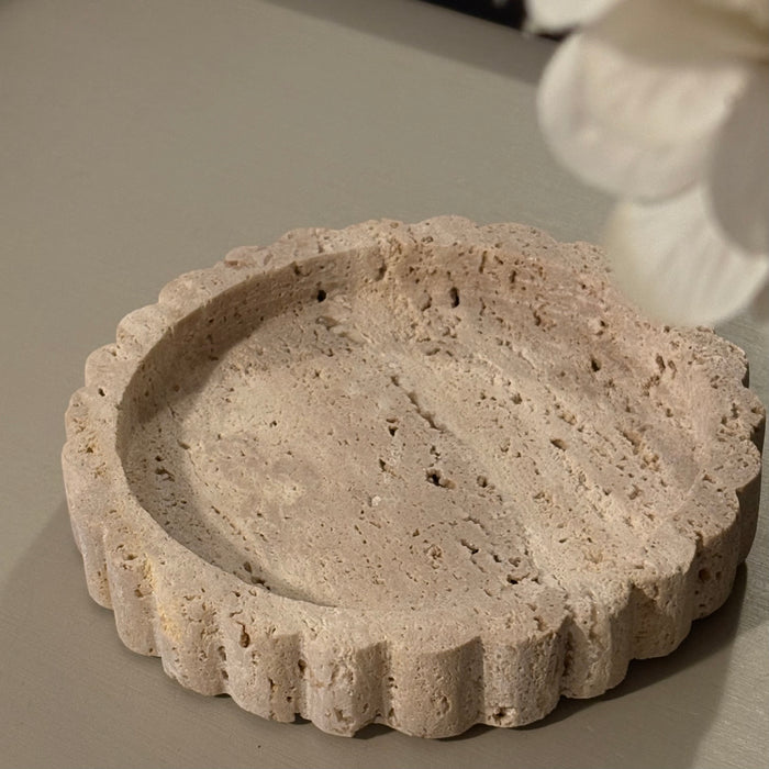 Travertine Scalloped Tray