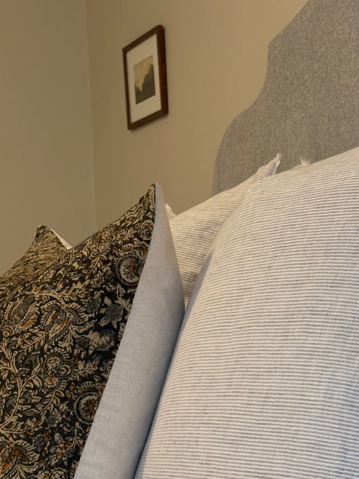 Lina Linen Pillow Grey Stripe | 24 x 24