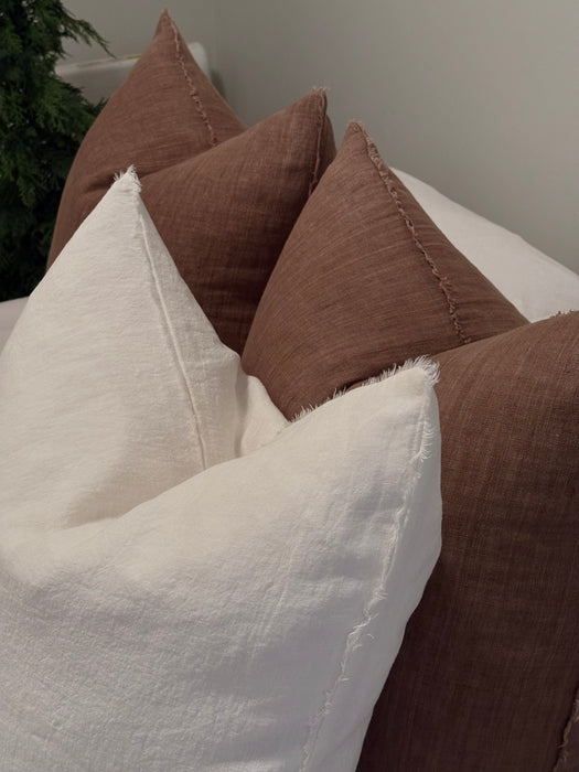 Lina Linen Pillow Ivory | 24 x 24