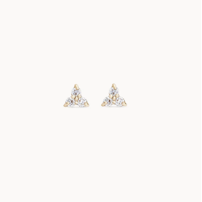 abacus tripod diamond earring | 14k gold