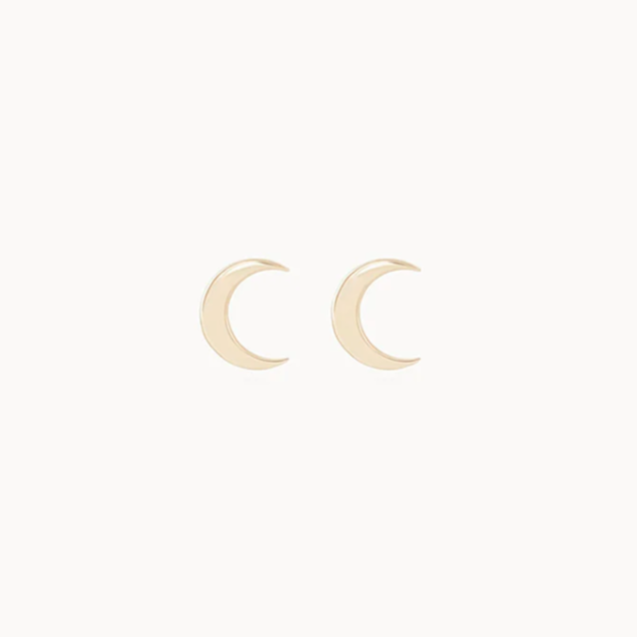 Everyday Larger Crescent Moon Earring | 14k gold