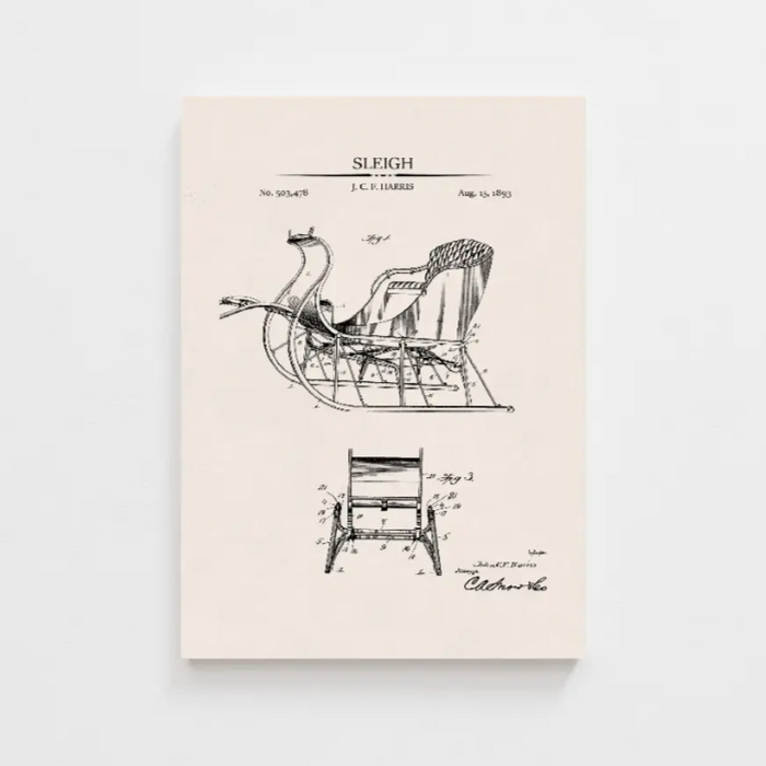 Vintage Sleigh Patent Print