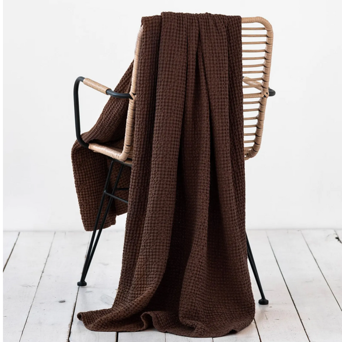 Wren Waffle Throw | Dark Chocolate