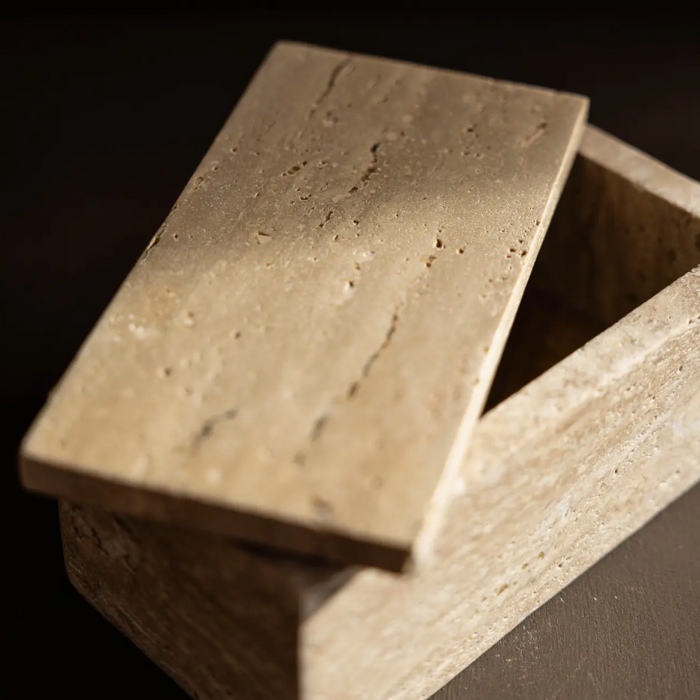 Travertine Lidded Box