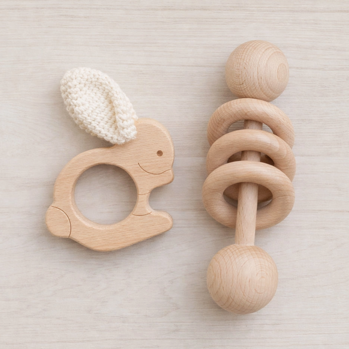 Wooden Baby Bunny Teether