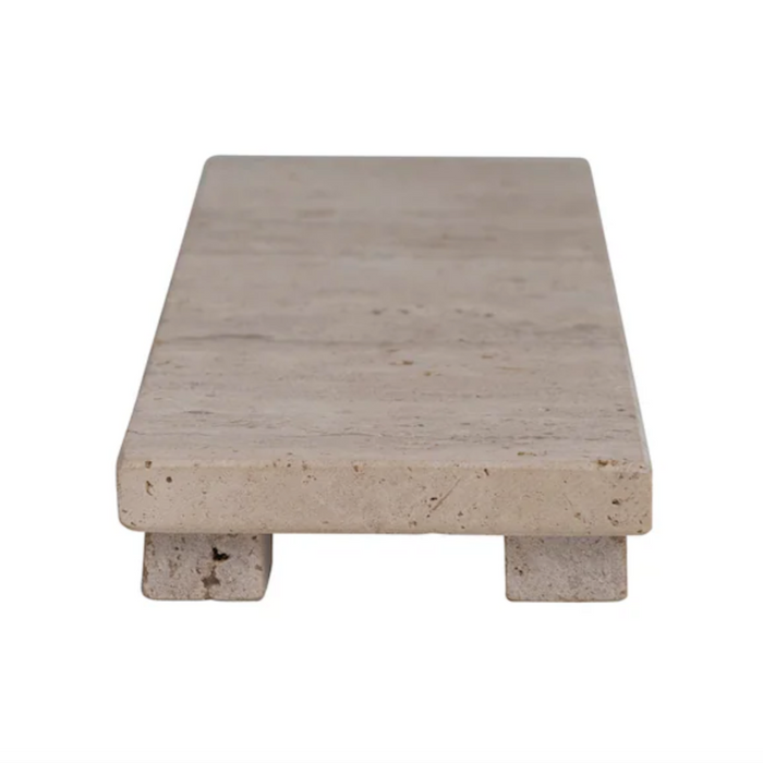 Travertine Footed Tray