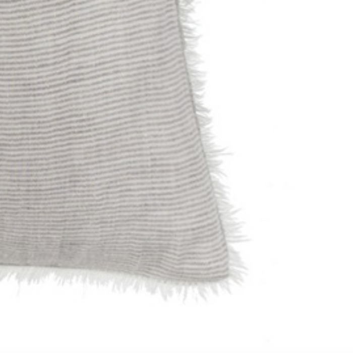 Lina Linen Pillow Grey Stripe | 24 x 24