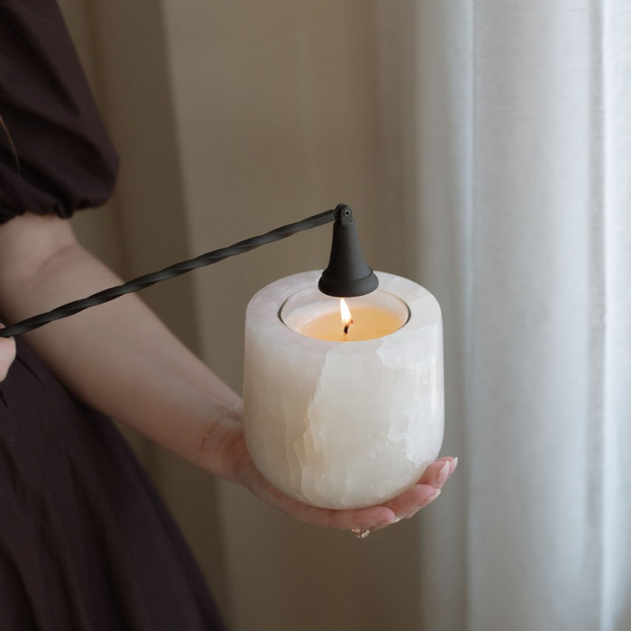 Stone Candle Vessel | White Onyx