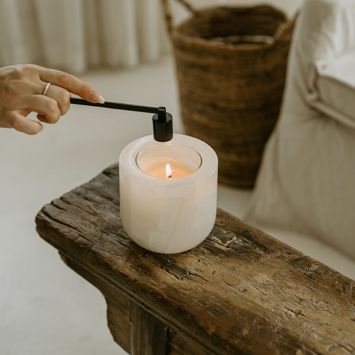Stone Candle Vessel | White Onyx