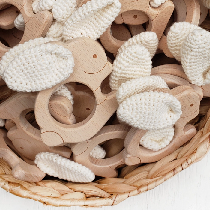 Wooden Baby Bunny Teether