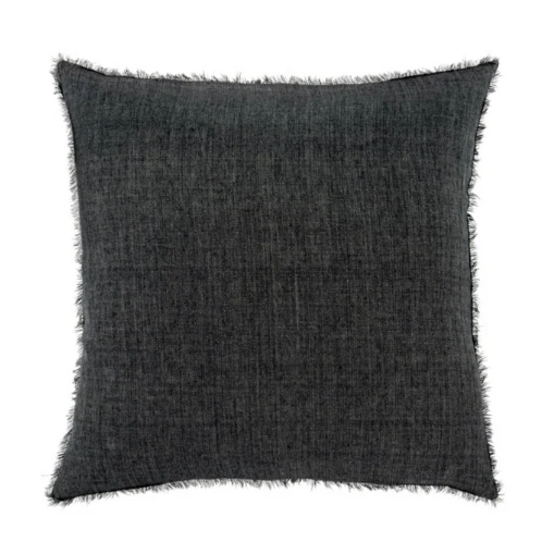Lina Linen Pillow Charcoal | 24 x 24