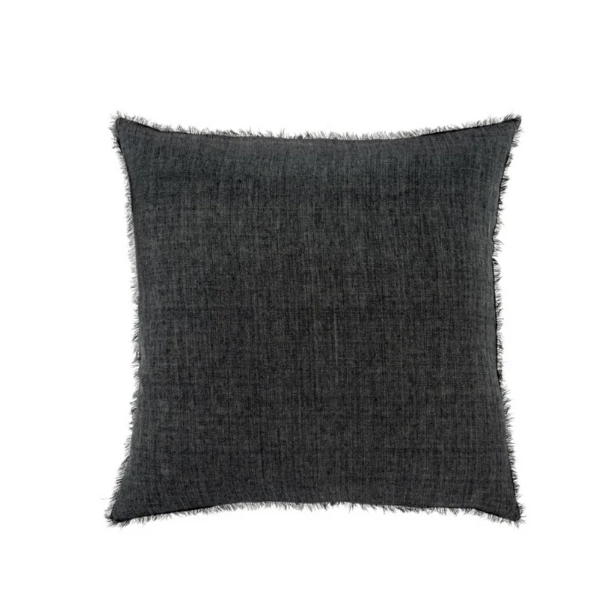 Lina Linen Pillow Charcoal | 24 x 24