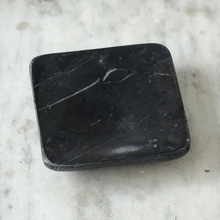Belle de Provence Square Black Marble Soap Dish