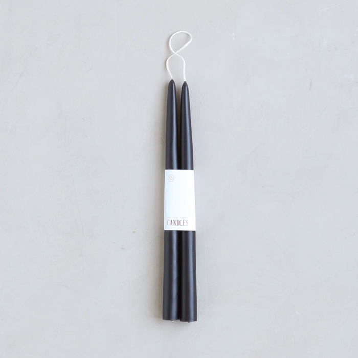12" Timeless Smoke Taper Candle | Set of 2