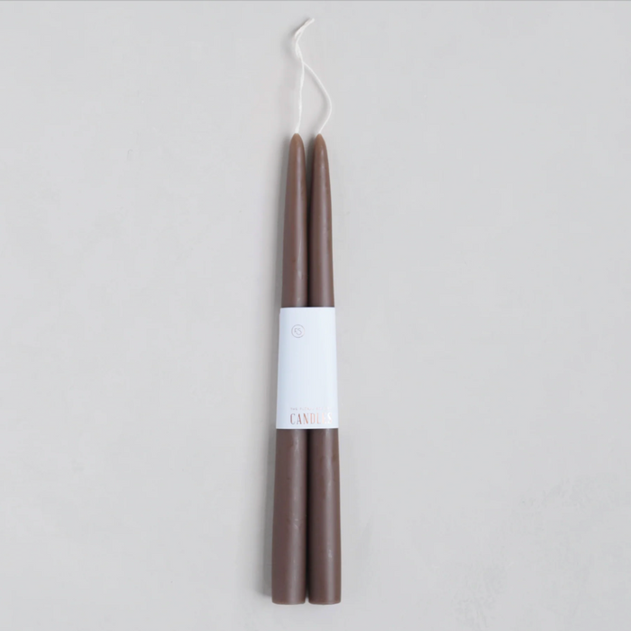 12" Timeless Peat Taper Candle | Set of 2