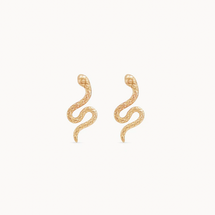 Dainty Revival Snake Earring | 14k gold