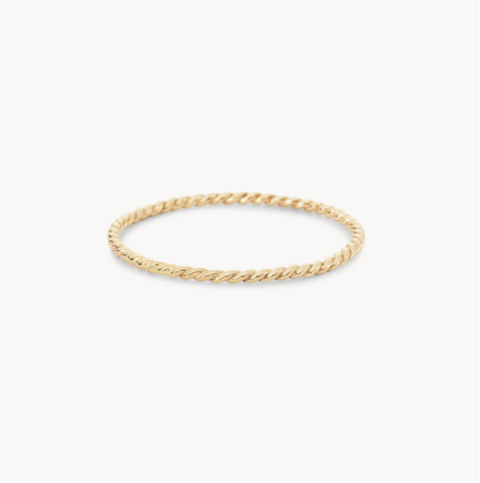 Twisted Sister Stacking Ring | 14k gold