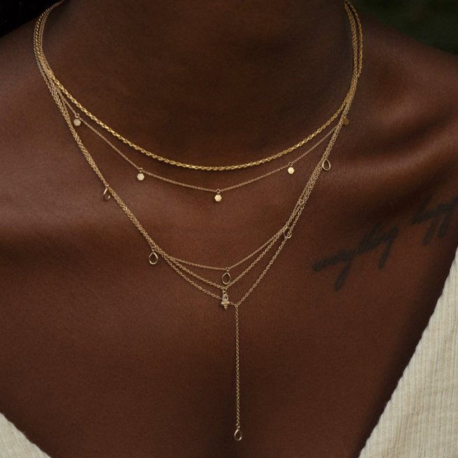 Honey Dipper Lariat Necklace | 14k gold