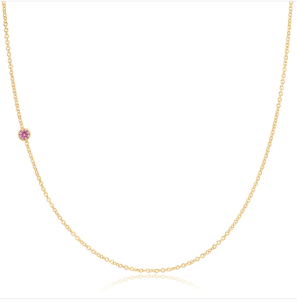 Birthstone Necklace | Pink Tourmaline (PREORDER)
